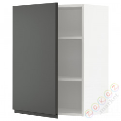 ⭐METOD⭐Навесной шкаф с полками, белый/Voxtorpтемно-серый, 60x80 cm⭐ИКЕА-29467494