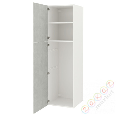 ⭐ENHET⭐Книжный шкаф, белый/имитация бетона, 60x62x210 cm⭐ИКЕА-19435559