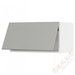 ⭐METOD⭐Шкаф навесной горизонтальный с кнопкой открывания, белый/Havstorp светло-серый, 80x40 cm⭐ИКЕА-69539154