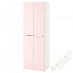 ⭐SMASTAD⭐Гардероб, белый бледно-розовый/с2 вешалки для одежды, 60x42x181 cm⭐ИКЕА-69390879