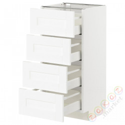⭐METOD / MAXIMERA⭐Sза st 4fr/4шу, белый Enköping/белый имитация дерева, 40x37 cm⭐ИКЕА-29473414