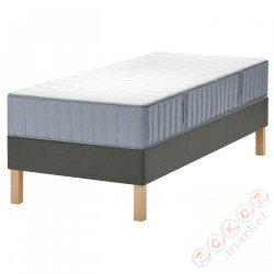 ⭐LYNGOR⭐Континентальная кровать, Вогстранда жесткий/светло-синий темно-серый, 90x200 cm⭐ИКЕА-49542727