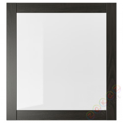 ⭐SINDVIK⭐Дверь стаканане, Черно-коричневый/Чистое стекло, 60x64 cm⭐ИКЕА-00296313
