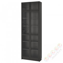 ⭐BILLY / OXBERG⭐Книжный шкаф, Черно-коричневый, 80x30x237 cm⭐ИКЕА-99217755