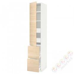 ⭐METOD / MAXIMERA⭐H пополам/4 шу/Drz/2 fr, белый/Askersund яркий узор ясеня, 40x60x220 cm⭐ИКЕА-09353120