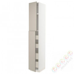 ⭐METOD / MAXIMERA⭐Шкаф, высота 2дверь/4лопата, белый/Stensund бежевый, 40x60x240 cm⭐ИКЕА-99466047