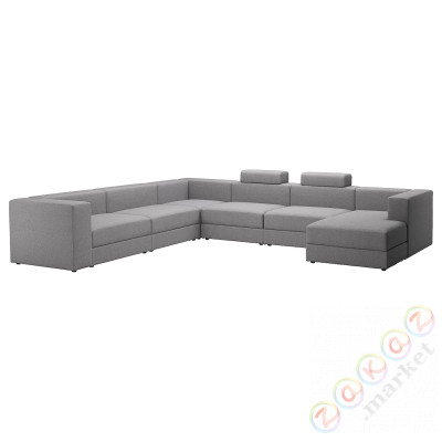 ⭐JATTEBO⭐П-образный диван, 7-человекowa, с диваном, права с подголовником/Tonerud Серый⭐ИКЕА-59510617