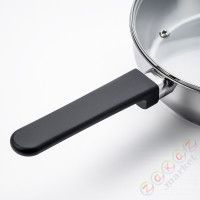 ⭐MIDDAGSMAT⭐Сковорода с крышкой, Чистое стекло/нержавеющая сталь, 24 cm⭐ИКЕА-50545225