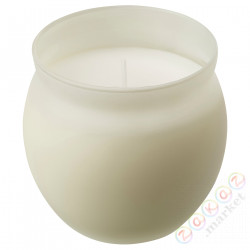 ⭐JAMLIK⭐Свеча ароматическая w стаканe, wanilia/светло-бежевый, 50 godzina⭐ИКЕА-80502154