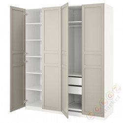 ⭐PAX / FLISBERGET⭐Гардероб, белый/светло-бежевый, 200x60x236 cm⭐ИКЕА-39304128