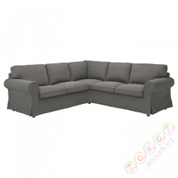 ⭐EKTORP⭐Чехол на угловой диван, 4-человек, Хакебо темно-серый⭐ИКЕА-20565861