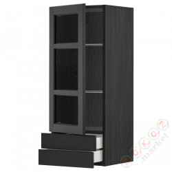 ⭐METOD / MAXIMERA⭐Sза c стакан Drz/2 шу, черный/Lerhyttan черный морилка, 40x100 cm⭐ИКЕА-19457971