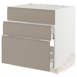 ⭐METOD / MAXIMERA⭐Форма L + 3F/2шу, белый/Upplöv матciemnoбежевый, 80x60 cm⭐ИКЕА-59492213