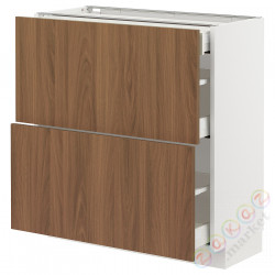⭐METOD / MAXIMERA⭐Кабинет stj 2fr/3шу, белый/Tistorp подражаниеacja коричневыйowego орехa, 80x37 cm⭐ИКЕА-49519717