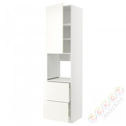 ⭐METOD / MAXIMERA⭐Шшш!/Drz/2шу, белый/Vallstena белый, 60x60x240 cm⭐ИКЕА-09507448