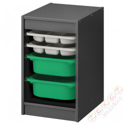 ⭐TROFAST⭐Книжный шкаф с контейнерами/taca, Серый Серый/зеленый, 34x44x56 cm⭐ИКЕА-29516102
