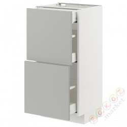 ⭐METOD / MAXIMERA⭐Кабинет stj 2fr/3шу, белый/Havstorp светло-серый, 40x37 cm⭐ИКЕА-89538182