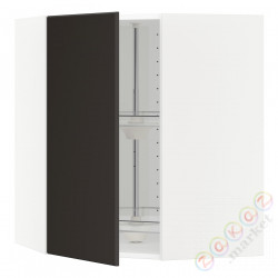 ⭐METOD⭐Шкаф навесной угловой с каруселью, белый/Кунгсбака антрацит, 68x80 cm⭐ИКЕА-69211830