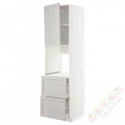 ⭐METOD / MAXIMERA⭐Утром доктора/2fr/2в шу, белый/Lerhyttan светло-серый, 60x60x220 cm⭐ИКЕА-49455536