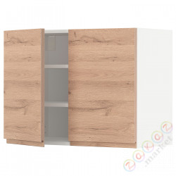 ⭐METOD⭐Навесной шкаф с полками/2 дверь, белый/Voxtorpподражание. дуб, 80x60 cm⭐ИКЕА-59460293