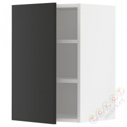 ⭐METOD⭐Навесной шкаф с полками, белый/Nickebo матантрацит, 40x60 cm⭐ИКЕА-79498841