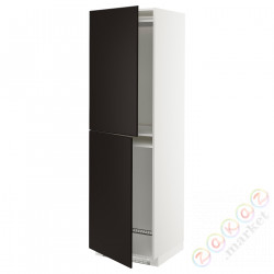 ⭐METOD⭐Шкаф, высокий лед/проживающий, белый/Кунгсбака антрацит, 60x60x200 cm⭐ИКЕА-59282984