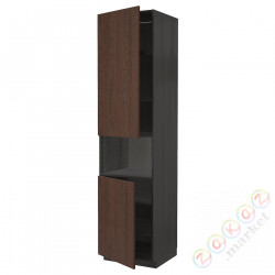 ⭐METOD⭐Ш x В ст микрофон 2Drz/половина, черный/Sinarp коричневый, 60x60x240 cm⭐ИКЕА-89467194