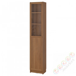 ⭐BILLY / OXBERG⭐Книжный шкаф с Drzв панелях/стаканAnymi, коричневый орех, 40x30x202 cm⭐ИКЕА-19483338