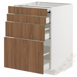 ⭐METOD / MAXIMERA⭐Кабинет ул. сwysuwanym blatem/3шу, белый/Tistorp подражаниеacja коричневыйowego орехa, 60x60 cm⭐ИКЕА-09519738