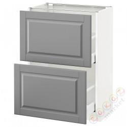 ⭐METOD / MAXIMERA⭐Шкаф/2 шу/, белый/Bodbyn Серый, 60x37 cm⭐ИКЕА-09051448