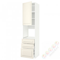 ⭐METOD / MAXIMERA⭐Кабинет высокой температуры/Drz/3 шу, белый/Bodbyn сливочный, 60x60x240 cm⭐ИКЕА-69465964