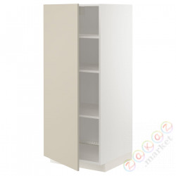 ⭐METOD⭐Высокий шкаф/полки, белый/Havstorp бежевый, 60x60x140 cm⭐ИКЕА-29467658