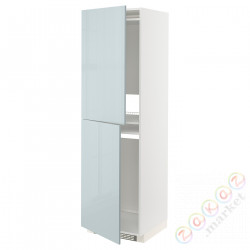 ⭐METOD⭐Шкаф, высокий лед/проживающий, белый/Kallarp jasnoсерый-синий, 60x60x200 cm⭐ИКЕА-99479040