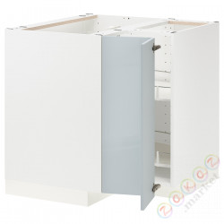 ⭐METOD⭐Тумба угловая с каруселью, белый/Kallarp jasnoсерый-синий, 88x88 cm⭐ИКЕА-19479119