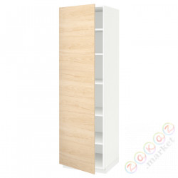 ⭐METOD⭐Высокий шкаф/полки, белый/Askersund яркий узор ясеня, 60x60x200 cm⭐ИКЕА-39462146