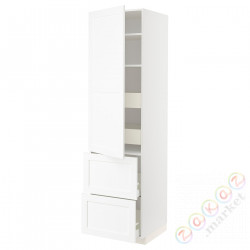 ⭐METOD / MAXIMERA⭐H пополам/4 шу/Drz/2 fr, белый Enköping/белый имитация дерева, 60x60x220 cm⭐ИКЕА-09473556