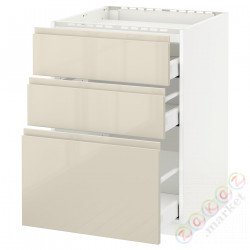 ⭐METOD / MAXIMERA⭐Старший полковник/3fr/3шу, белый/Voxtorpглянцевый светло-бежевый, 60x60 cm⭐ИКЕА-19143358