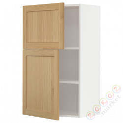 ⭐METOD⭐Навесной шкаф с полками/2 дверь, белый/Forsbacka дуб, 60x100 cm⭐ИКЕА-09509348