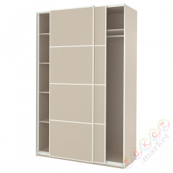 ⭐PAX / MEHAMN⭐Шкаф с раздвижными дверьми дверь, серо-бежевый/2str серо-бежевый, 150x66x236 cm⭐ИКЕА-79562243