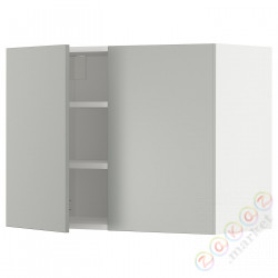 ⭐METOD⭐Навесной шкаф с полками/2 дверь, белый/Havstorp светло-серый, 80x60 cm⭐ИКЕА-29537977