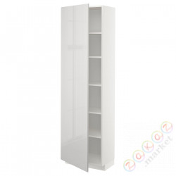 ⭐METOD⭐Высокий шкаф/полки, белый/Ringhult светло-серый, 60x37x200 cm⭐ИКЕА-79462804