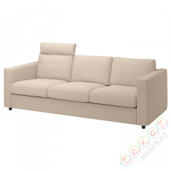 ⭐VIMLE⭐Диван 3-человекowa, с подголовником/Халларп бежевый⭐ИКЕА-89399039