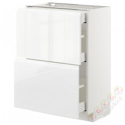 ⭐METOD / MAXIMERA⭐Sсstj 2fr/3шу, белый/Блеск Voxtorp/белый, 60x37 cm⭐ИКЕА-79255055