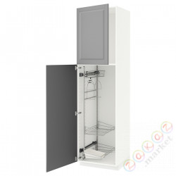 ⭐METOD⭐Высокий шкаф/домашний интерьер, белый/Bodbyn Серый, 60x60x220 cm⭐ИКЕА-59462367