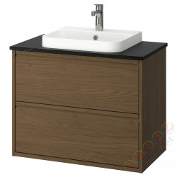 ⭐ANGSJON / BACKSJON⭐Sзаf umyw сящики/umyw/bateria, коричневый подражание. дуб/имитация черного мрамора, 82x49x71 cm⭐ИКЕА-39521396