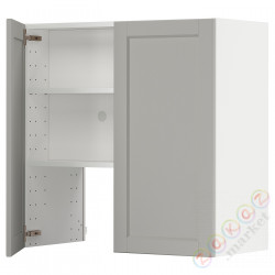 ⭐METOD⭐Шкаф okaнадa сполка/Drzс упражнениями, белый/Lerhyttan светло-серый, 80x80 cm⭐ИКЕА-39504349