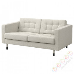 ⭐LANDSKRONA⭐Диван 2-человекowa, Gunnared бежевый/черный/дерево⭐ИКЕА-89491132