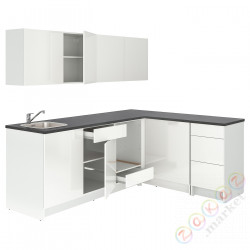 ⭐KNOXHULT⭐Угловая кухня, блеск/белый, 243x164x220 cm⭐ИКЕА-59388400