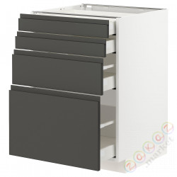 ⭐METOD / MAXIMERA⭐Бывший 4 пт/4шу, белый/Voxtorpтемно-серый, 60x60 cm⭐ИКЕА-39331693