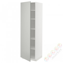 ⭐METOD⭐Высокий шкаф/полки, белый/Havstorp светло-серый, 60x60x200 cm⭐ИКЕА-99538030